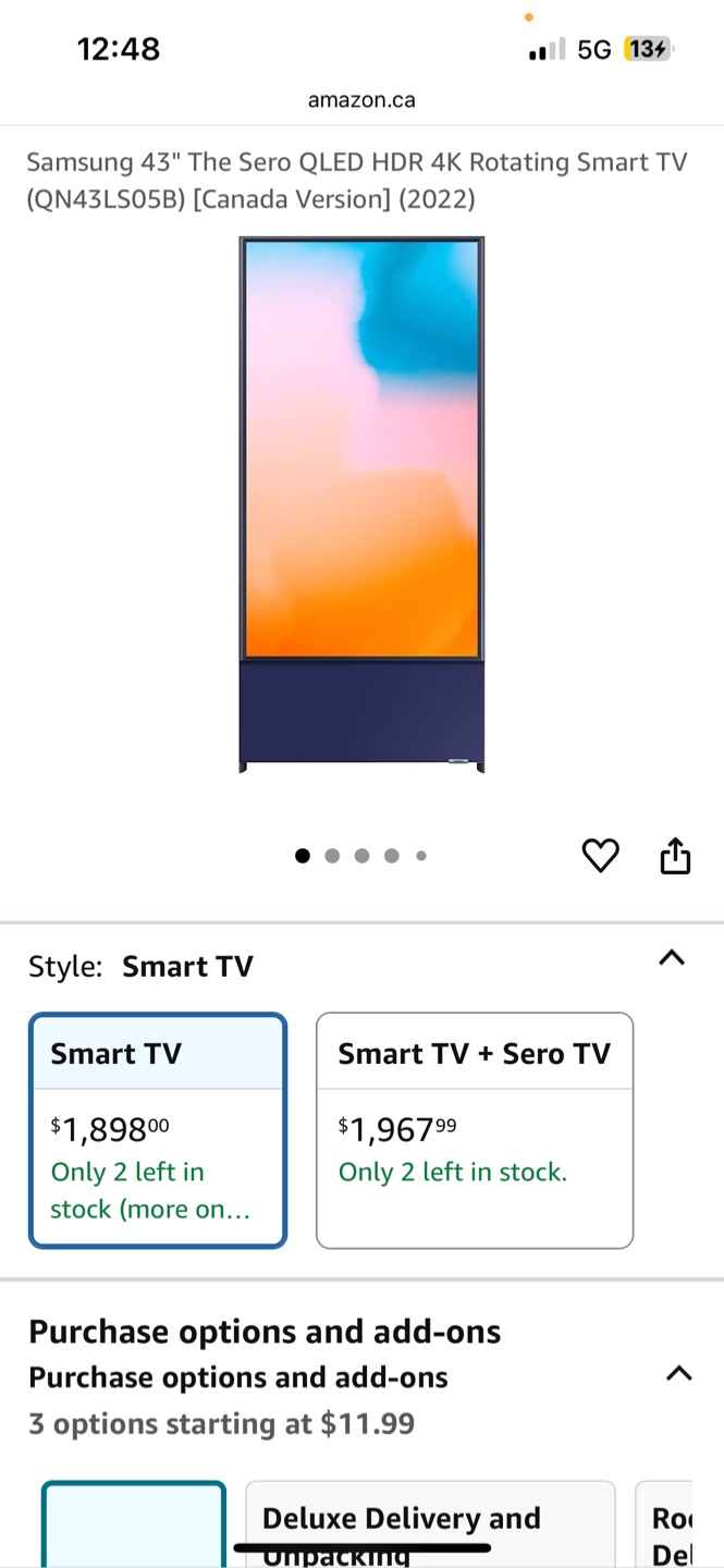 Samsung 43" The Sero QLED 4K Rotating Smart TV - photo 5