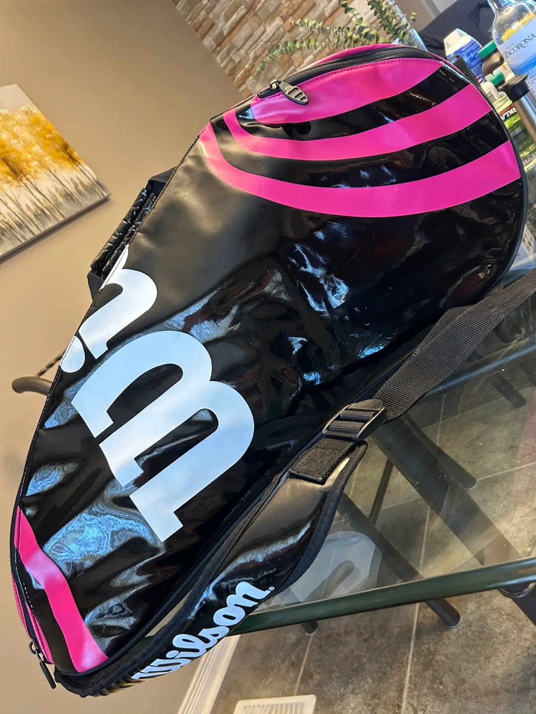 Wilson BLX Tour 6-Racket Tennis Bag (Black/Pink-Adult 27 inches) thumbnail