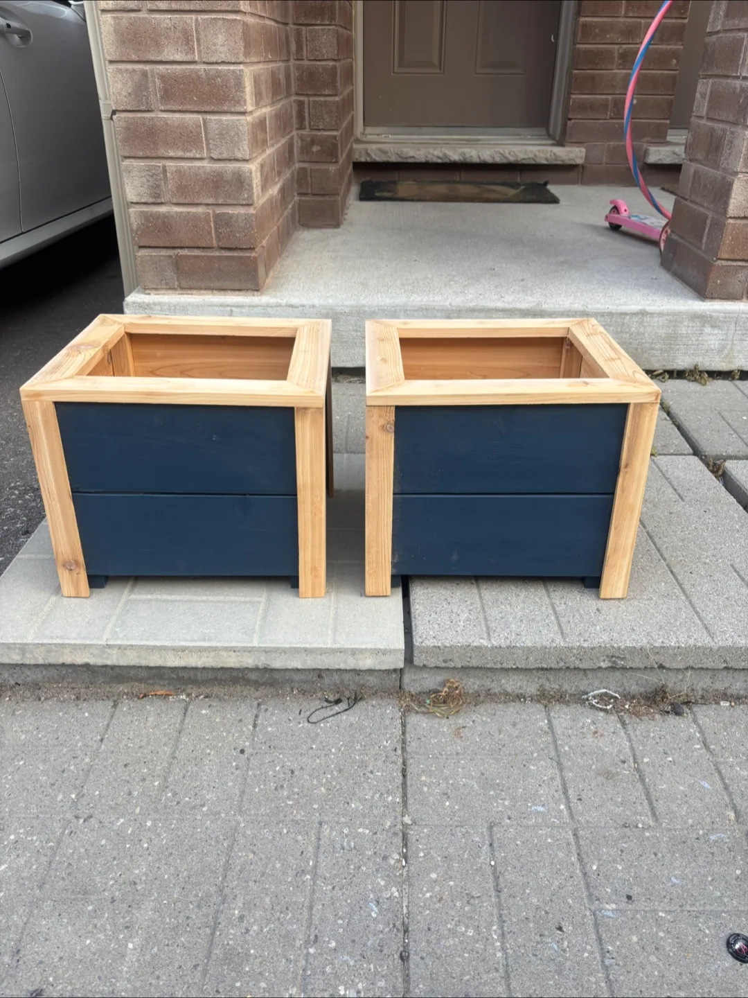 Two Wooden Planter Boxes - Outdoor Decor image indicator(4)