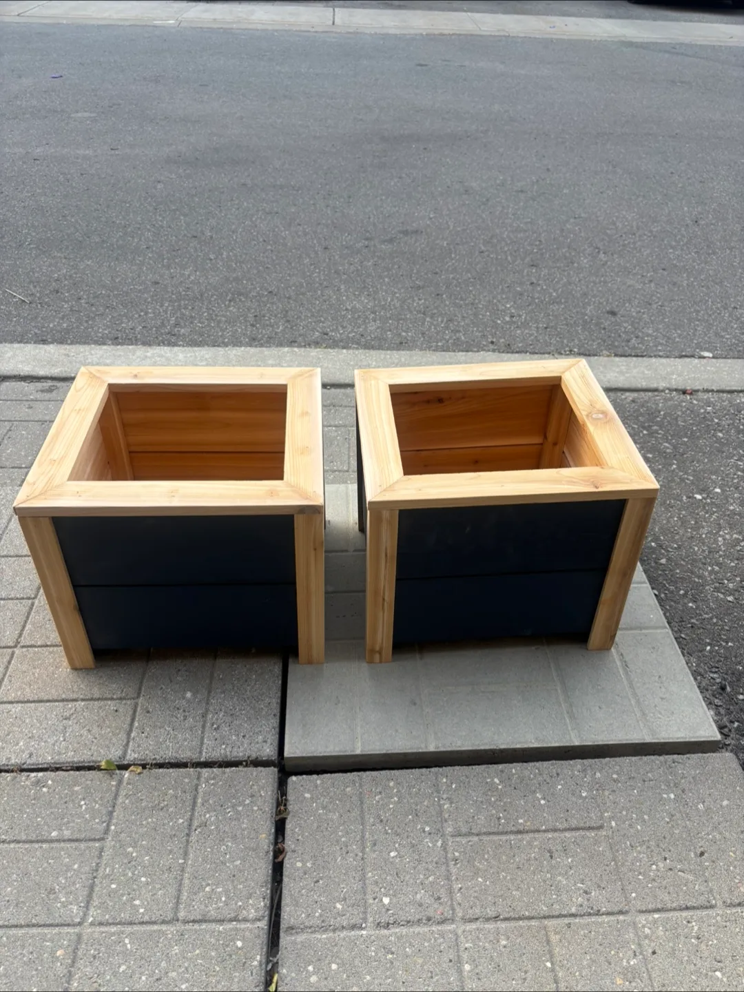 Two Wooden Planter Boxes - Outdoor Decor image indicator(5)