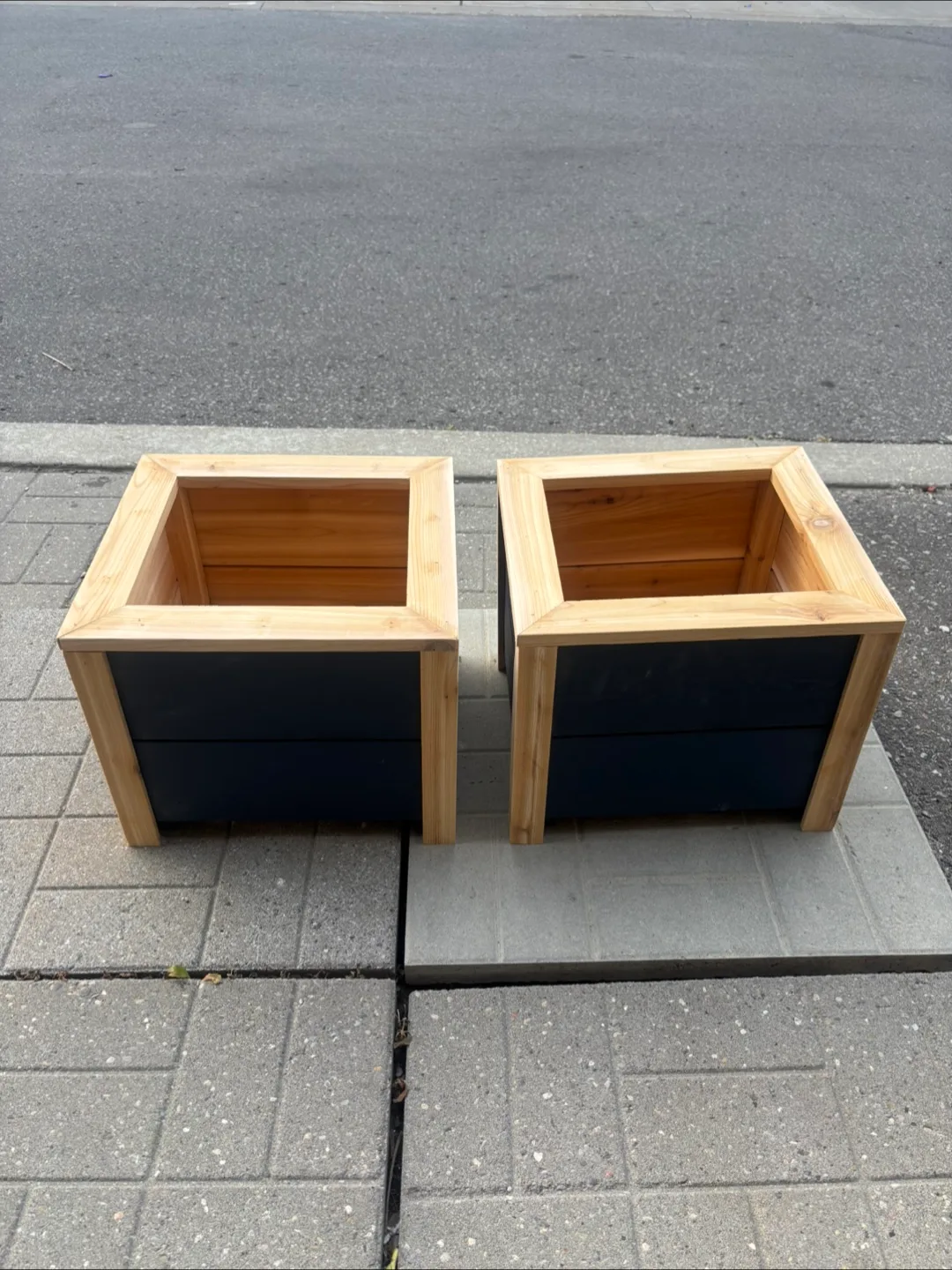 Two Wooden Planter Boxes - Outdoor Decor image indicator(2)