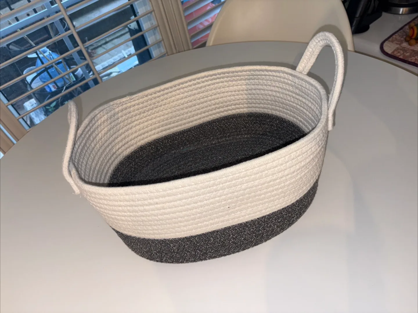 Rope Basket - Grey & White thumbnail