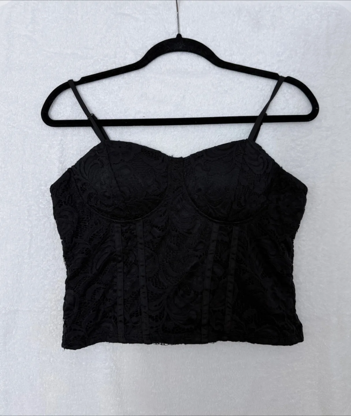 Black Lace Corset Top thumbnail
