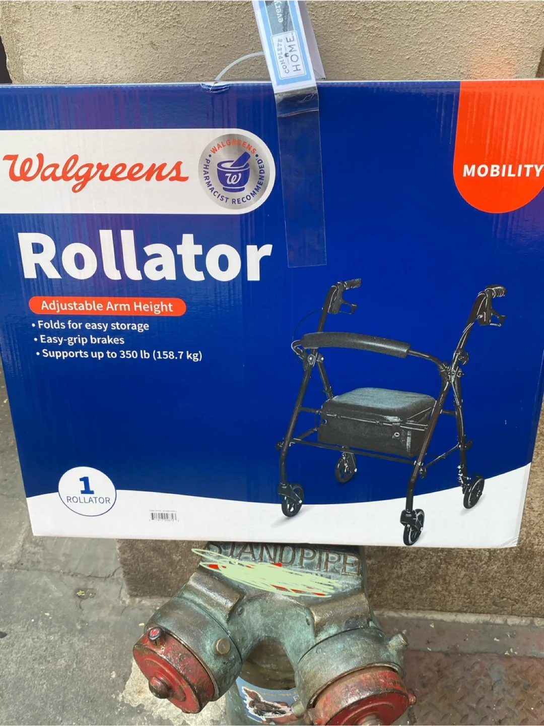 Walgreens Rollator 1.0 Mobility Aid - Burgundy image indicator(2)