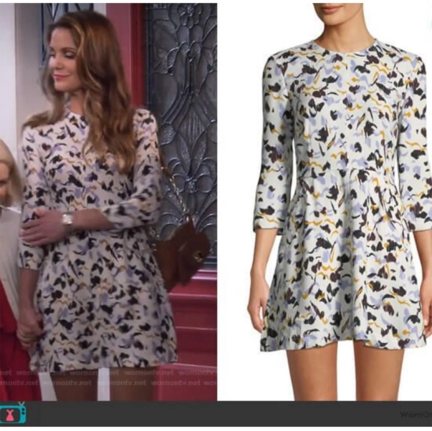 A.L.C printed silk dress size 4 thumbnail