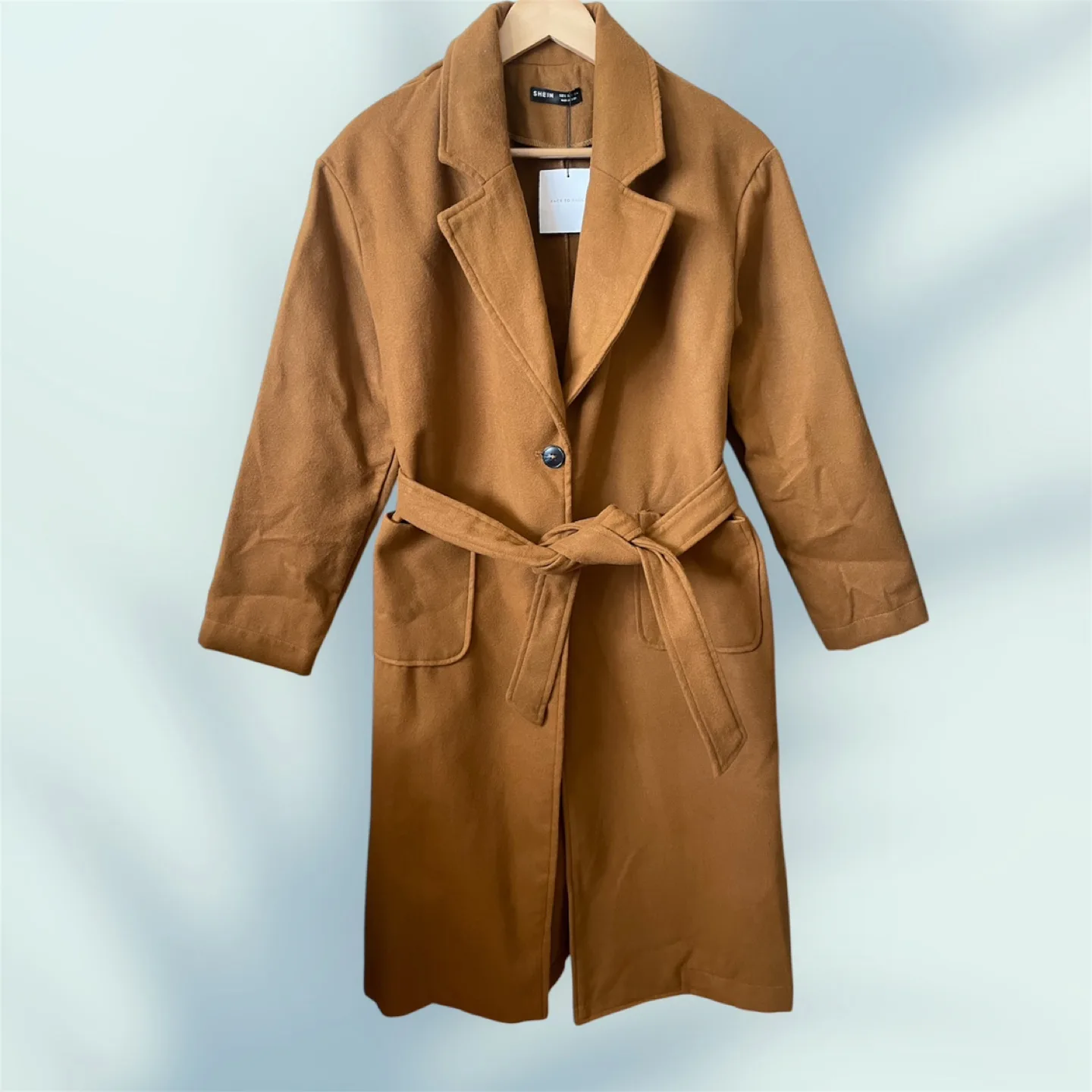 Lapel Collar Overcoat with belt- Camel Brown (S loose fir”t) thumbnail