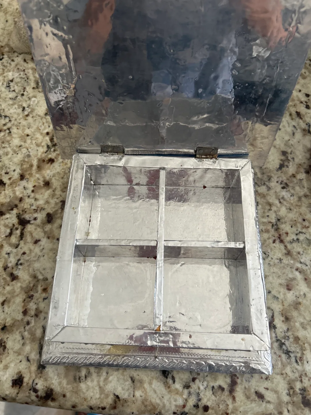 Handcrafted Indian Silver Jewelry Box (Made out of Real silver) image indicator(3)