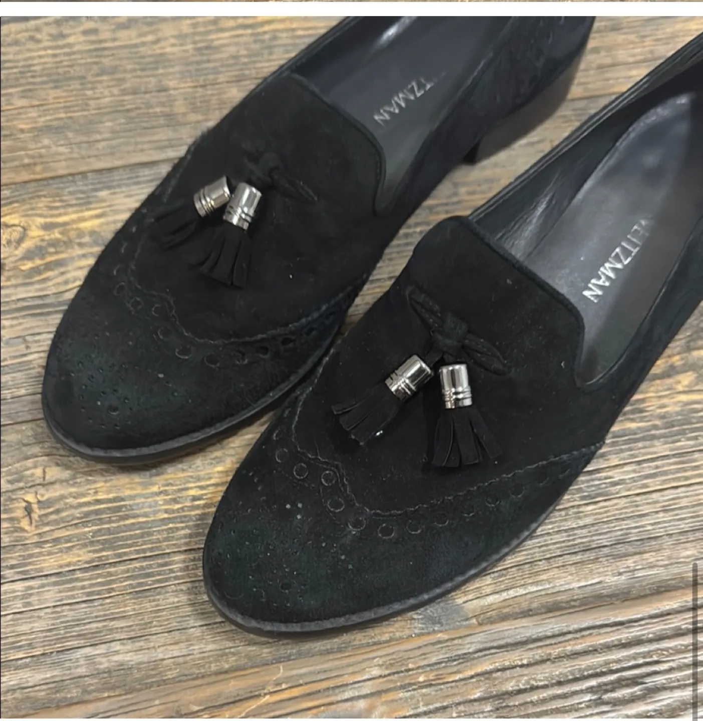 Stuart Weitzman Black Suede Loafers image indicator(5)