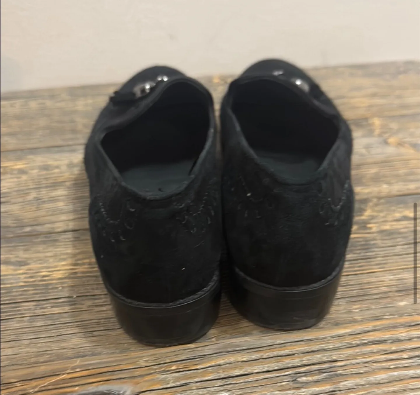 Stuart Weitzman Black Suede Loafers image indicator(8)