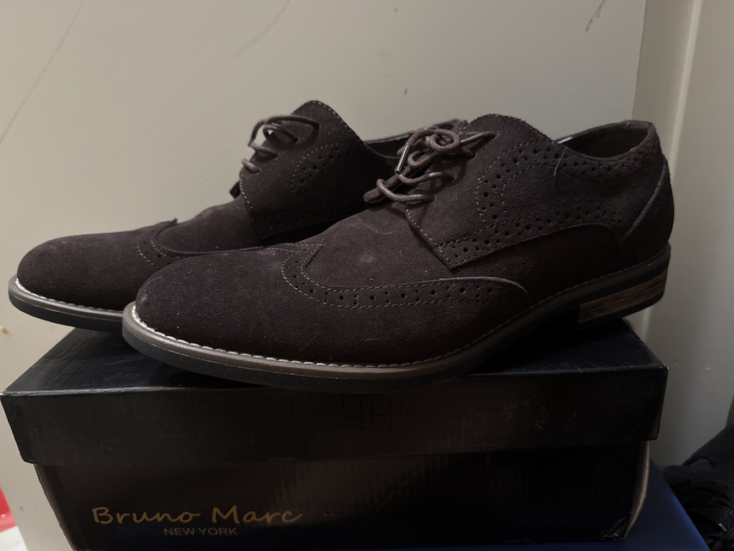 Bruno Marc New York Brown Suede Dress Shoes - Size 10