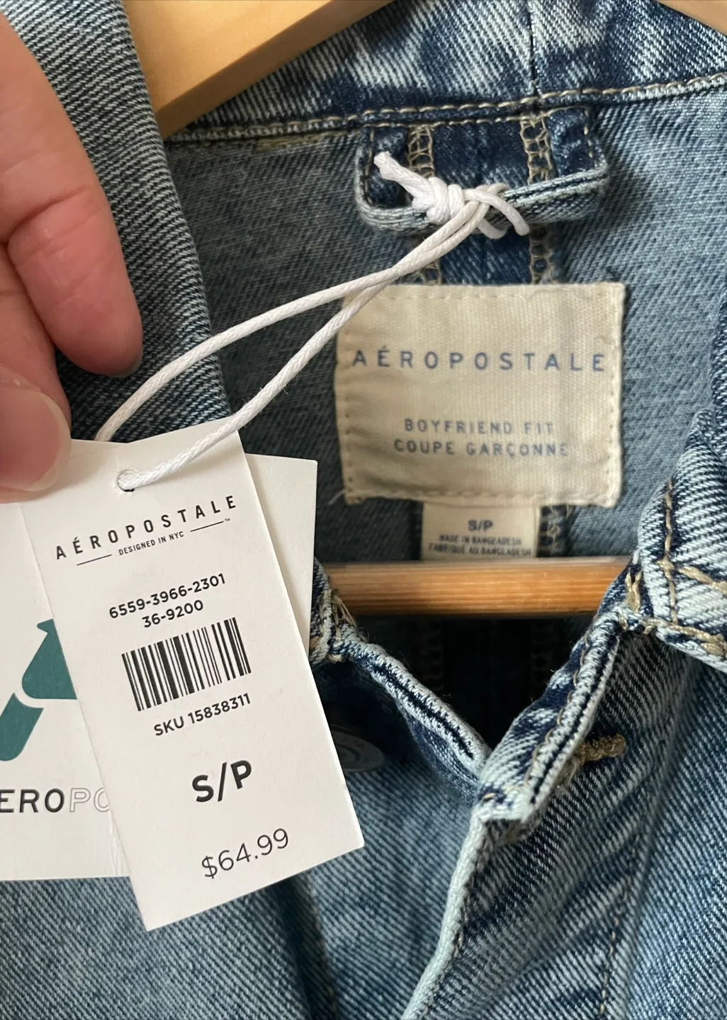 Aeropostale Boyfriend Fit Denim Jacket - Size S image indicator(4)