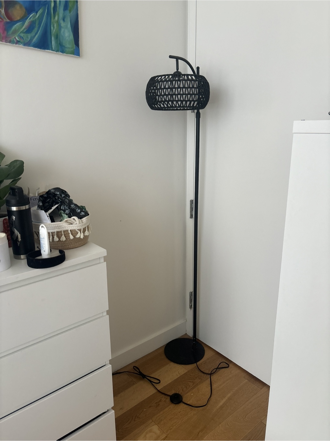 Black Rattan Floor Lamp - photo 2