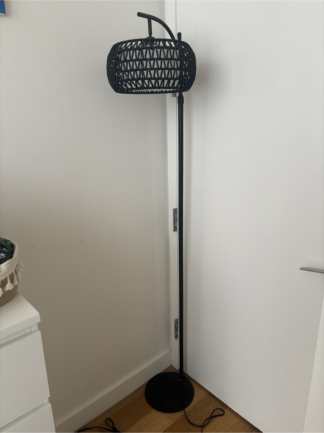 Black Rattan Floor Lamp