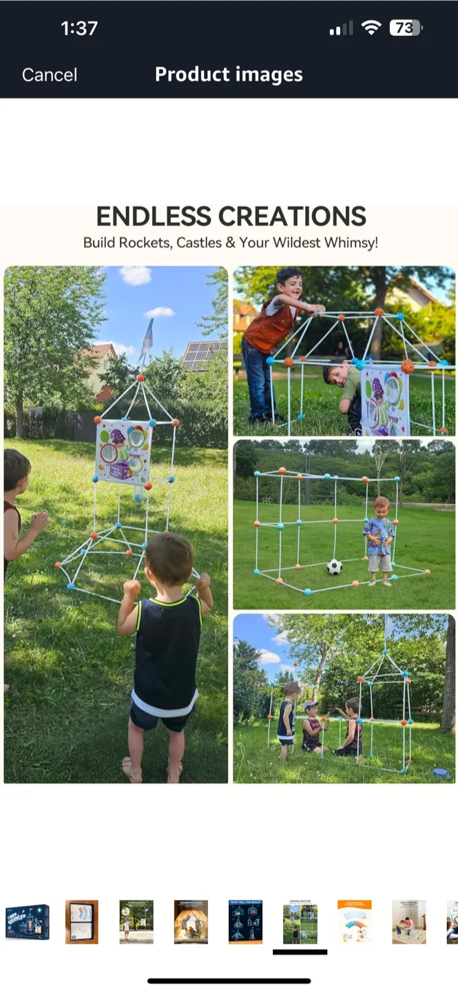 GIFTABLE BNIB - besrey Fort Building Kit - Blue Nightglow image indicator(6)