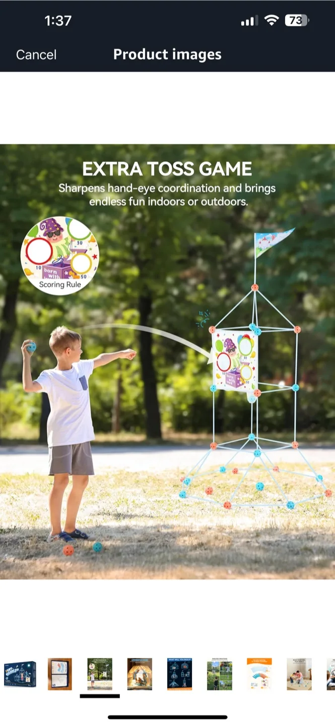 GIFTABLE BNIB - besrey Fort Building Kit - Blue Nightglow image indicator(3)