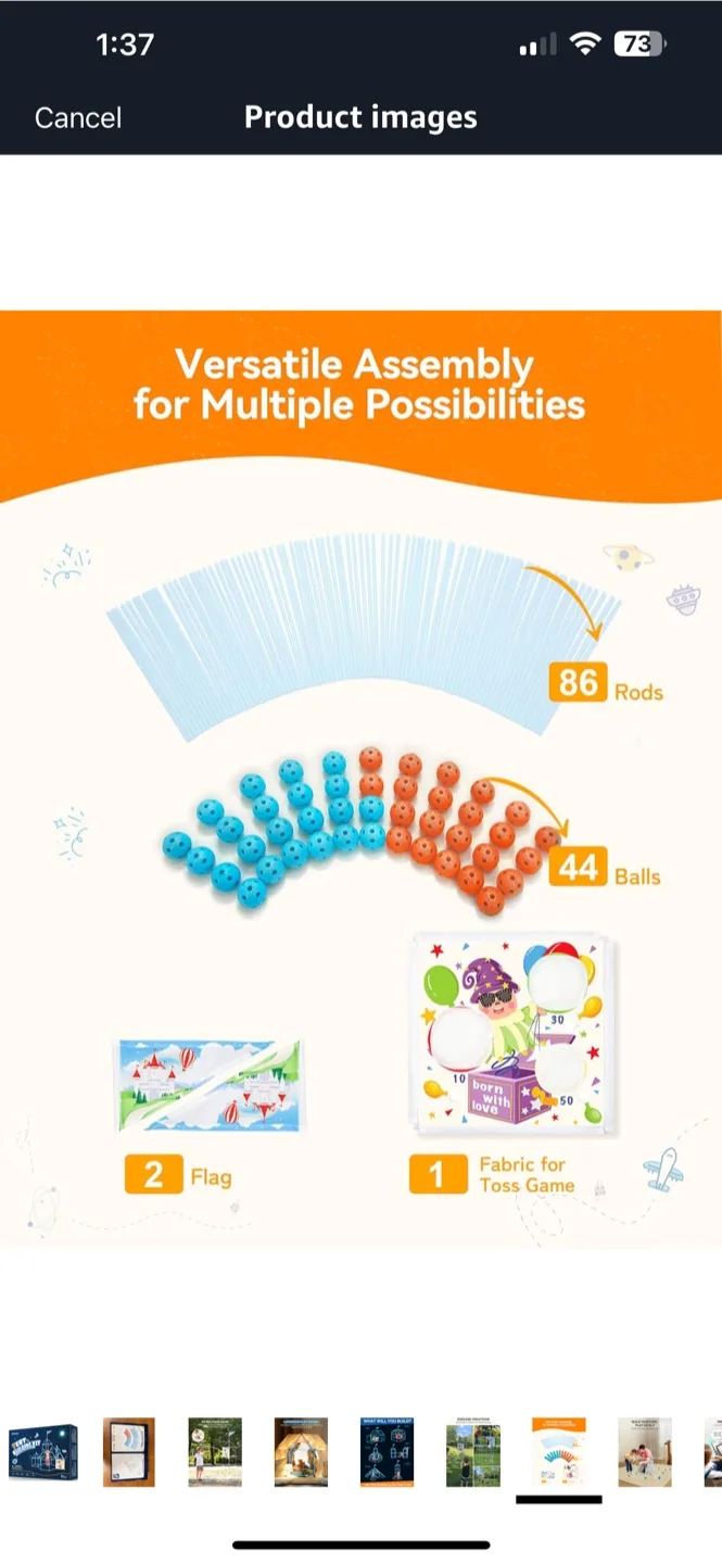 GIFTABLE BNIB - besrey Fort Building Kit - Blue Nightglow image indicator(7)