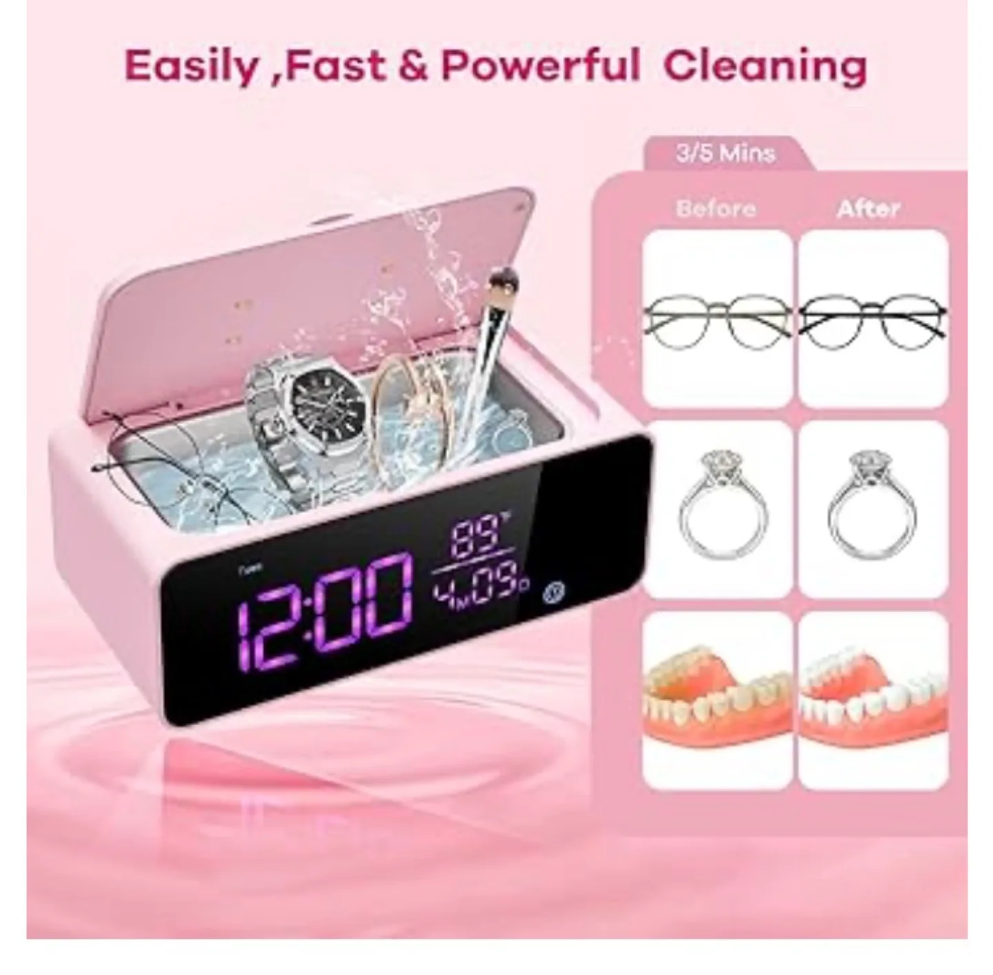 Wishluck Jewelry Cleaner Machine - Pink image indicator(5)