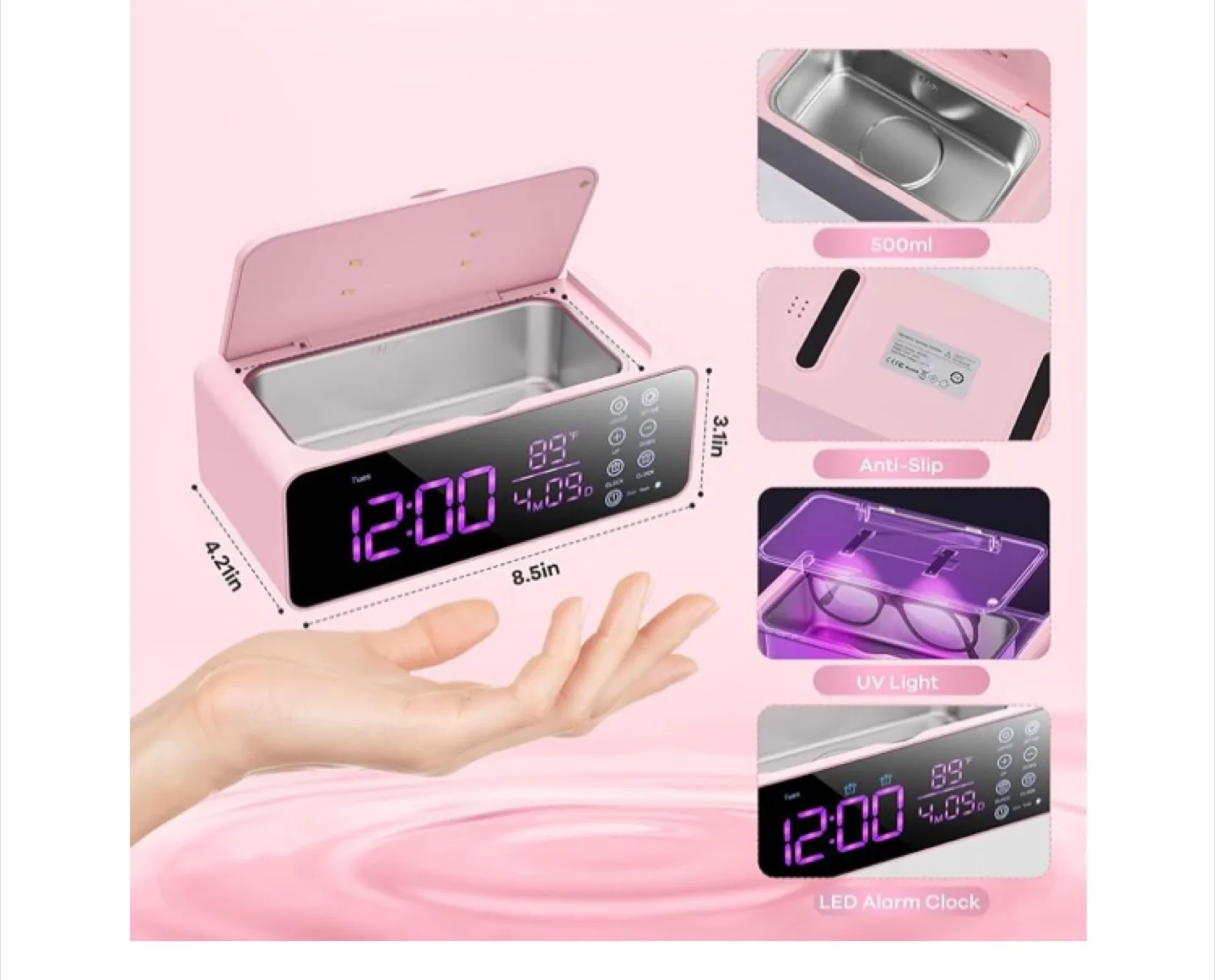 Wishluck Jewelry Cleaner Machine - Pink image indicator(7)