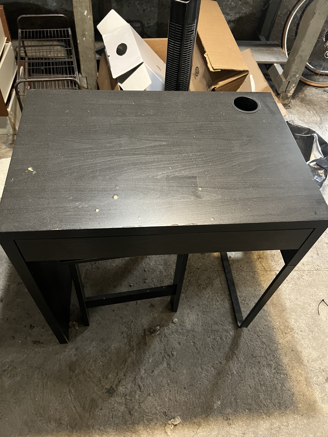 Black IKEA desk