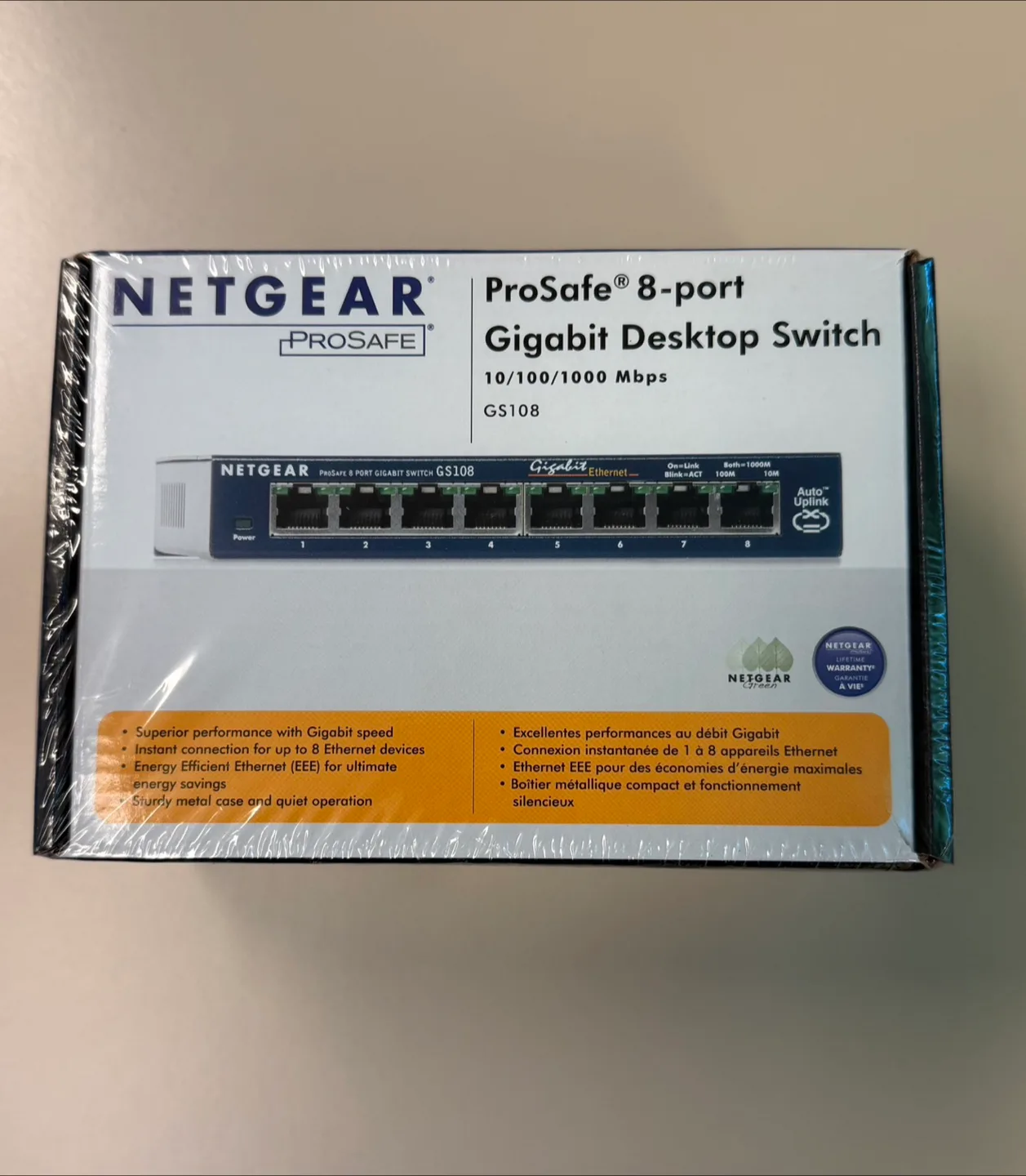 New NETGEAR ProSafe 8-Port Gigabit Desktop Switch GS108 thumbnail
