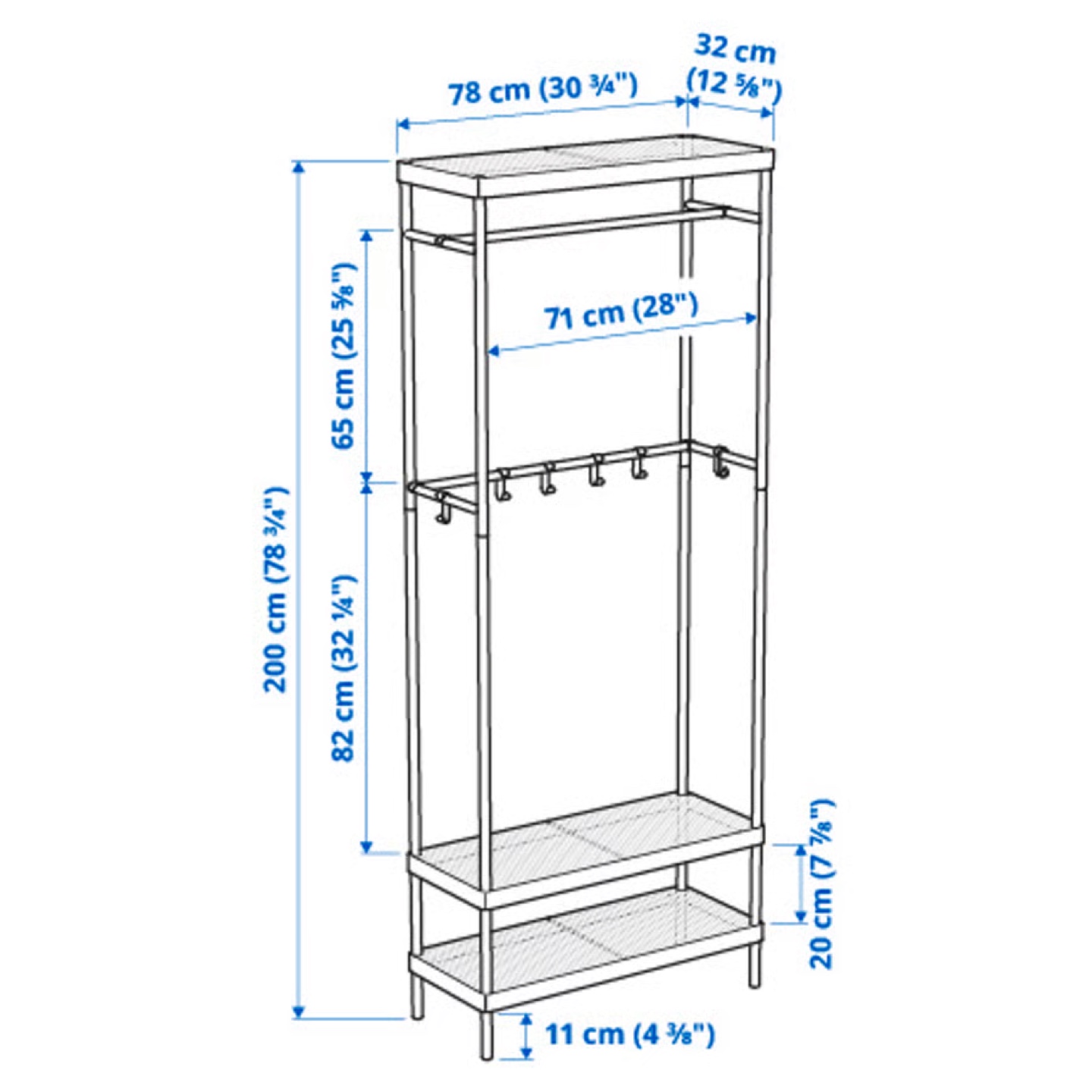 IKEA MACKAPAR Clothes Rack, White 🥕 - photo 2
