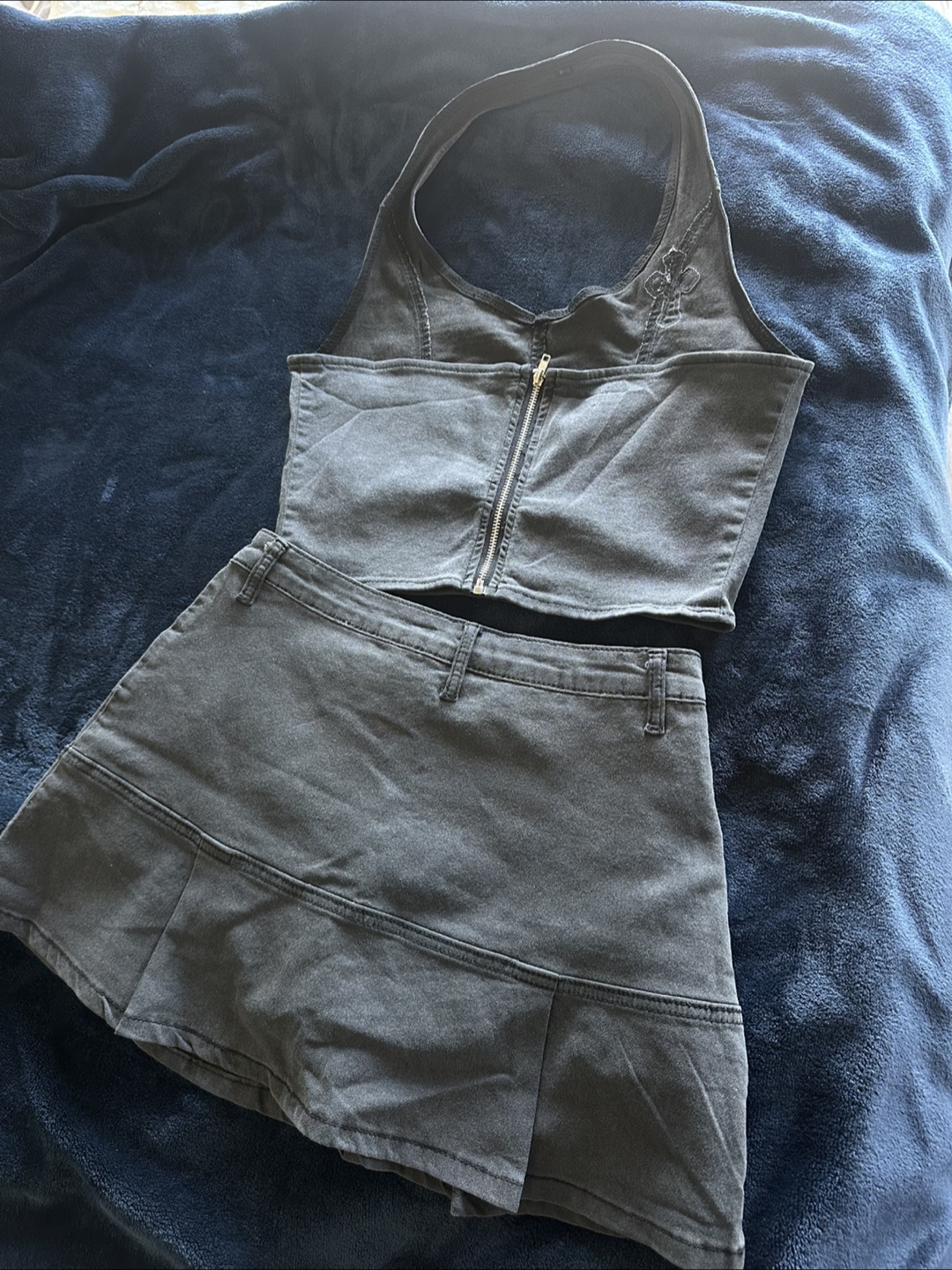 Grey Halter Top and Skirt Set - photo 2