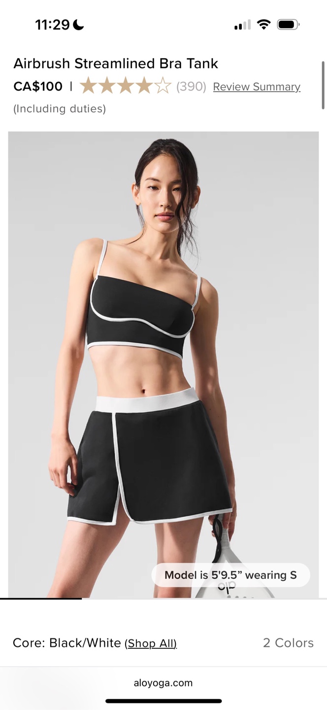 New Alo Yoga Airbrush Streamlined Bra Tank & Skirt Set - photo 3