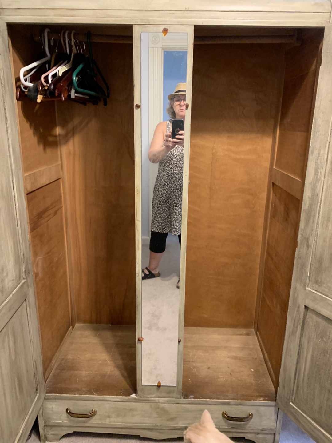 Vintage-Style Wardrobe with Mirror - photo 2
