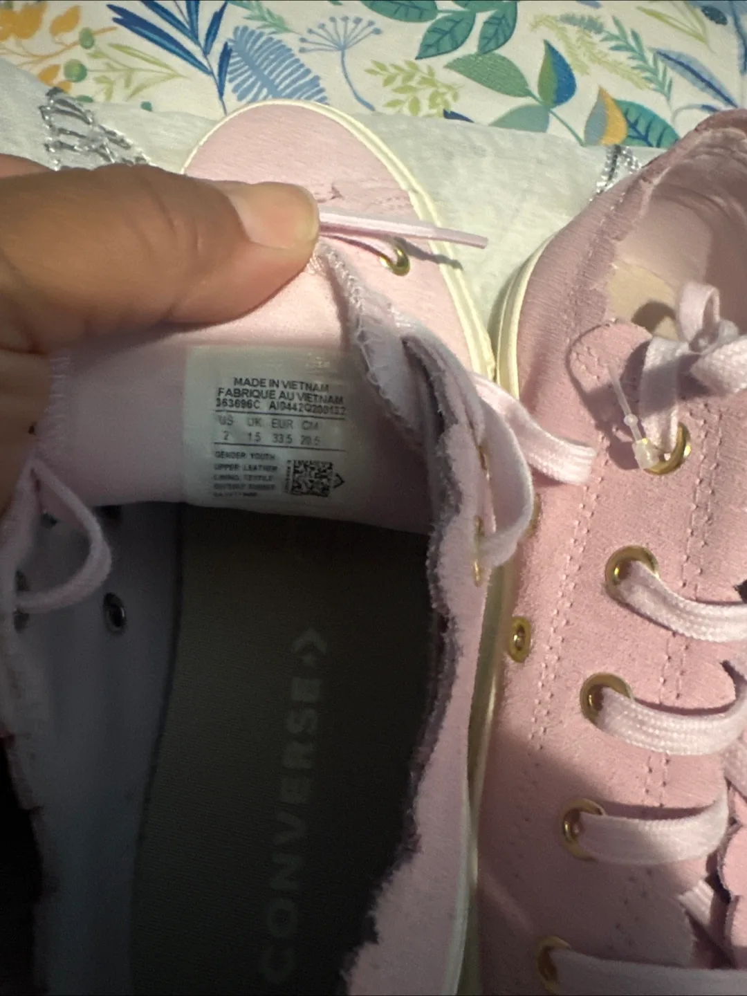 Converse All Star Pink Sneakers Size 2 image indicator(3)