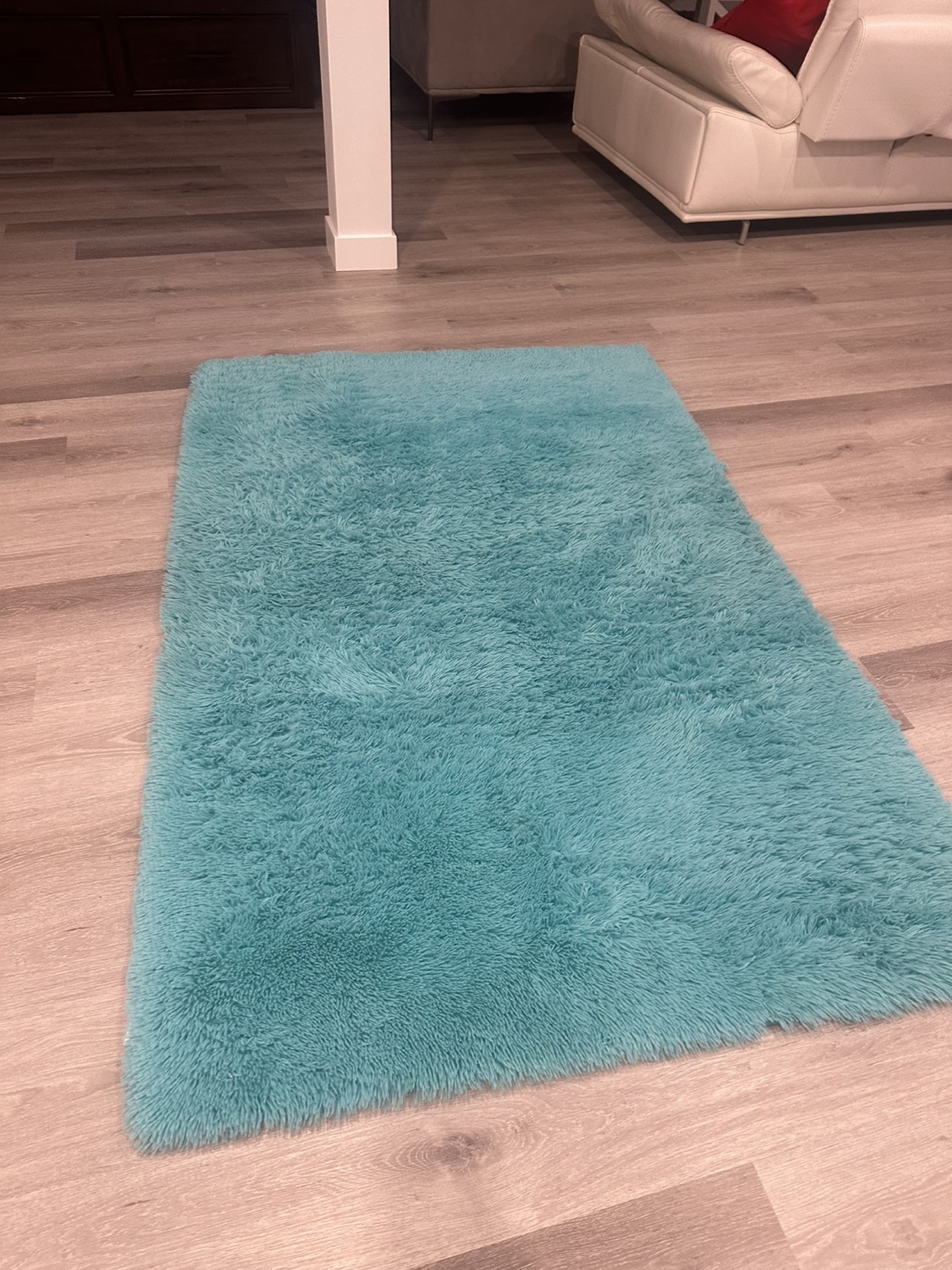 Teal Fluffy Rug (74x44)inches