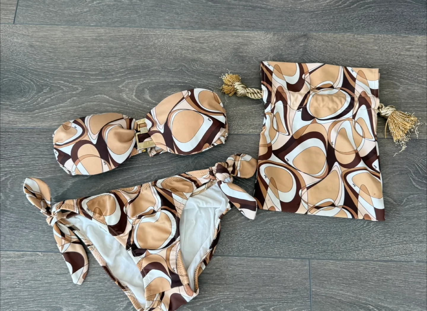 Duras Patterned Bikini Set with Bag image indicator(5)