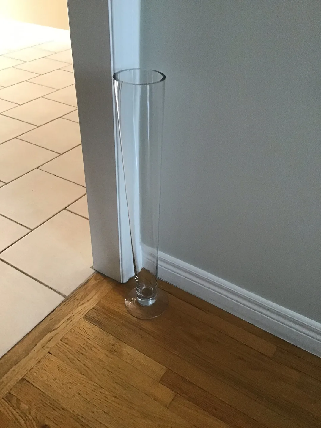 Tall Clear Glass Trumpet Vase image indicator(3)