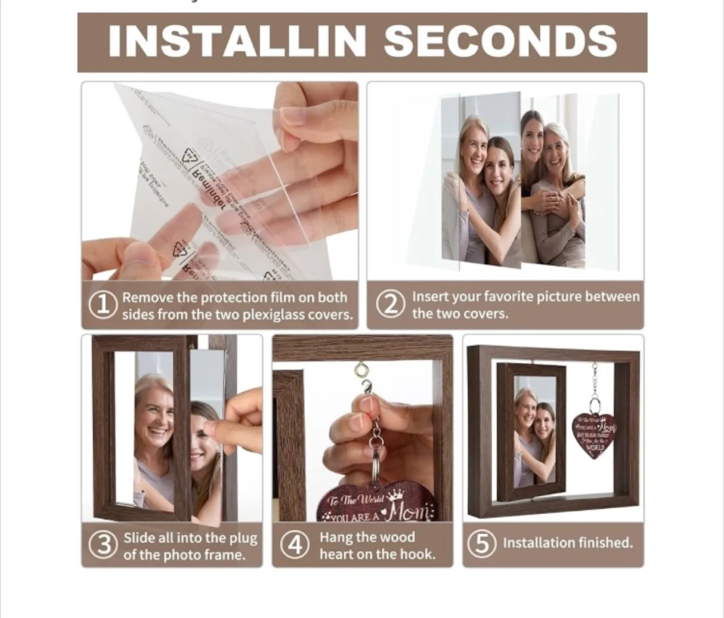 360° Rotating 4x6" Double-Sided Photo Display image indicator(6)