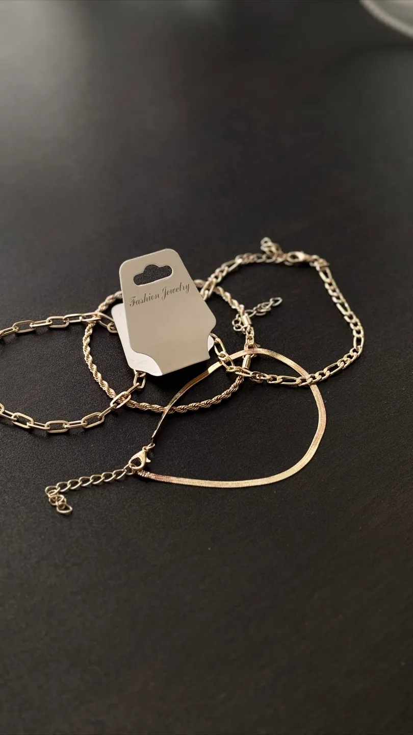 Gold Chain Bracelet Set - Fashion Jewelry thumbnail