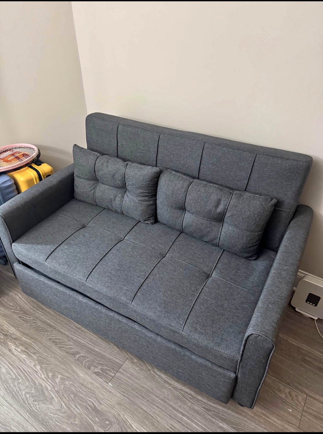 Gray Sofa Bed with Pillows