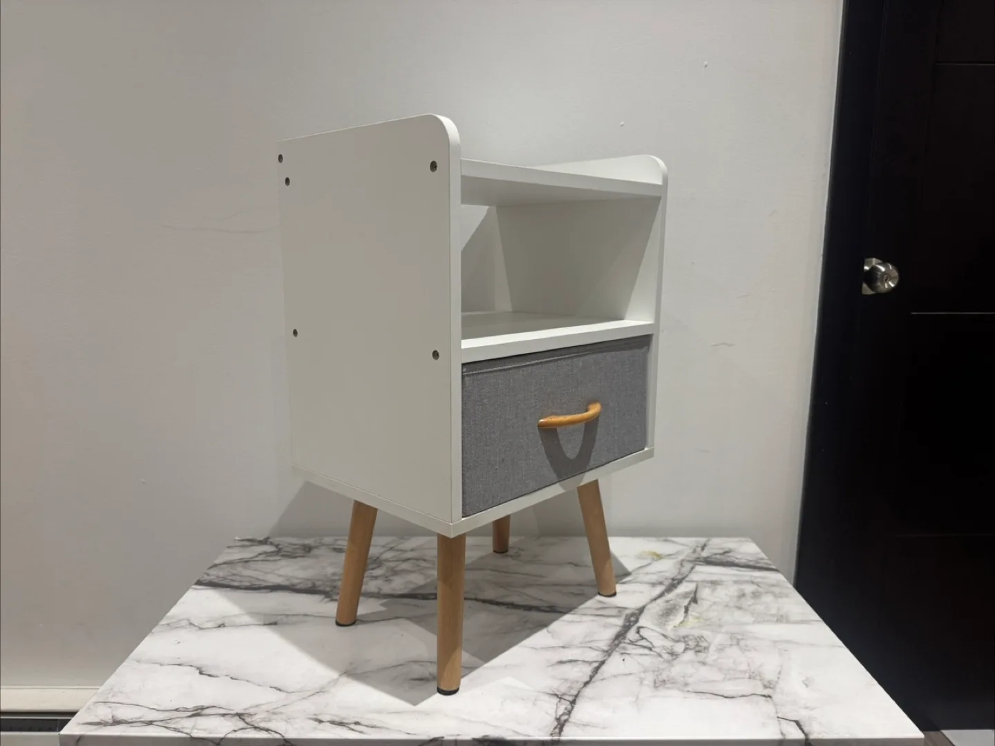 White Nightstand with Drawer thumbnail