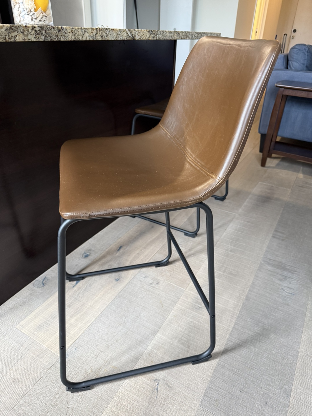 MOVING SALE - 2 Brown Leather Bar Stools