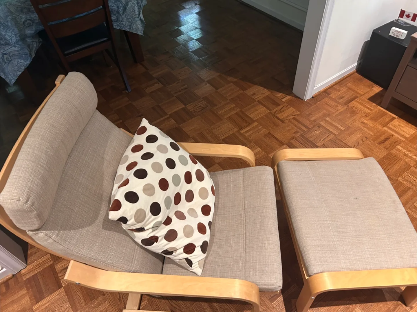 IKEA POÄNG Armchair & Footstool Set - Moving sale thumbnail
