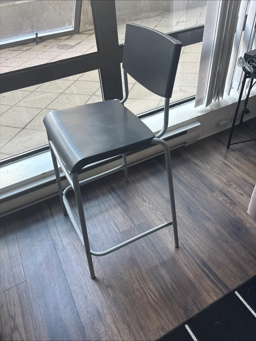 Grey Metal Frame Stool thumbnail