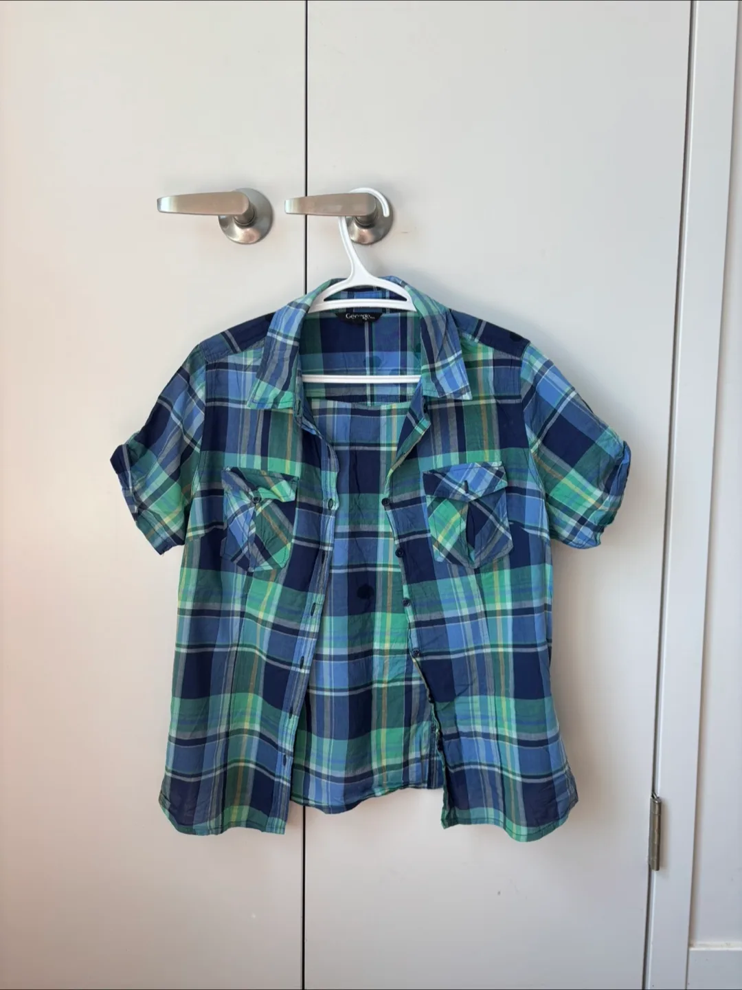 Women’s GEORGE Plaid Short Sleeve Shirt thumbnail