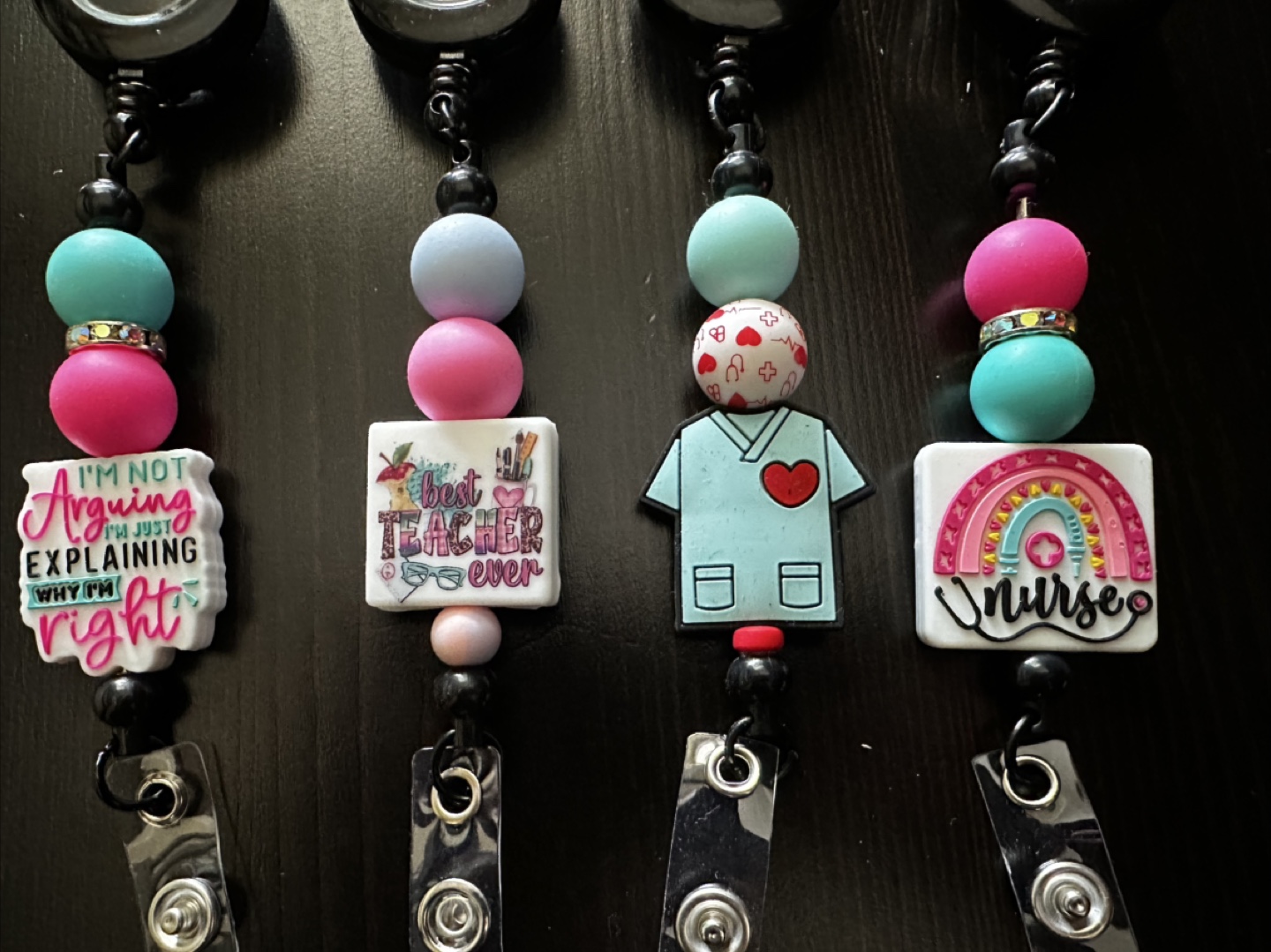 Handmade Beaded Badge Reels - Nurse/Teacher - photo 4