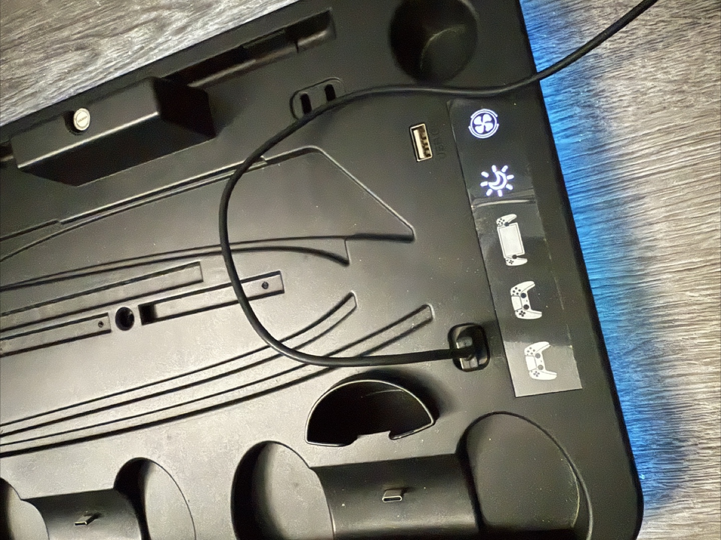 Ps5 slim stand with charging dock.
