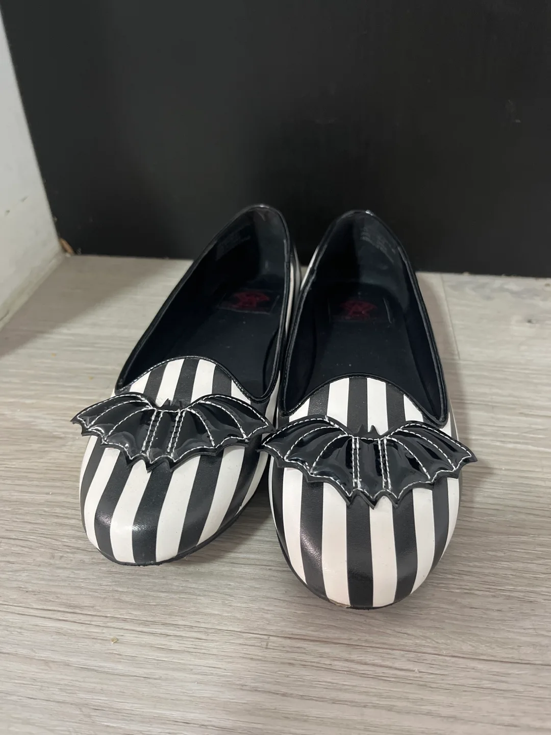 Strange Cvlt Black & White Striped Bat Flats thumbnail