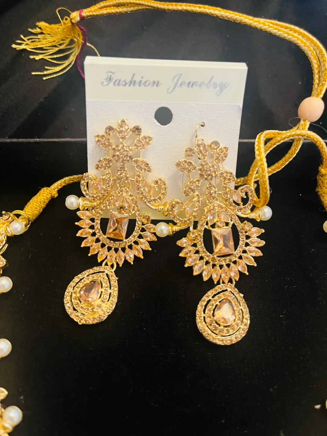 New Bridal & party Jewelry Necklace,headpiece & Earrings Set image indicator(2)