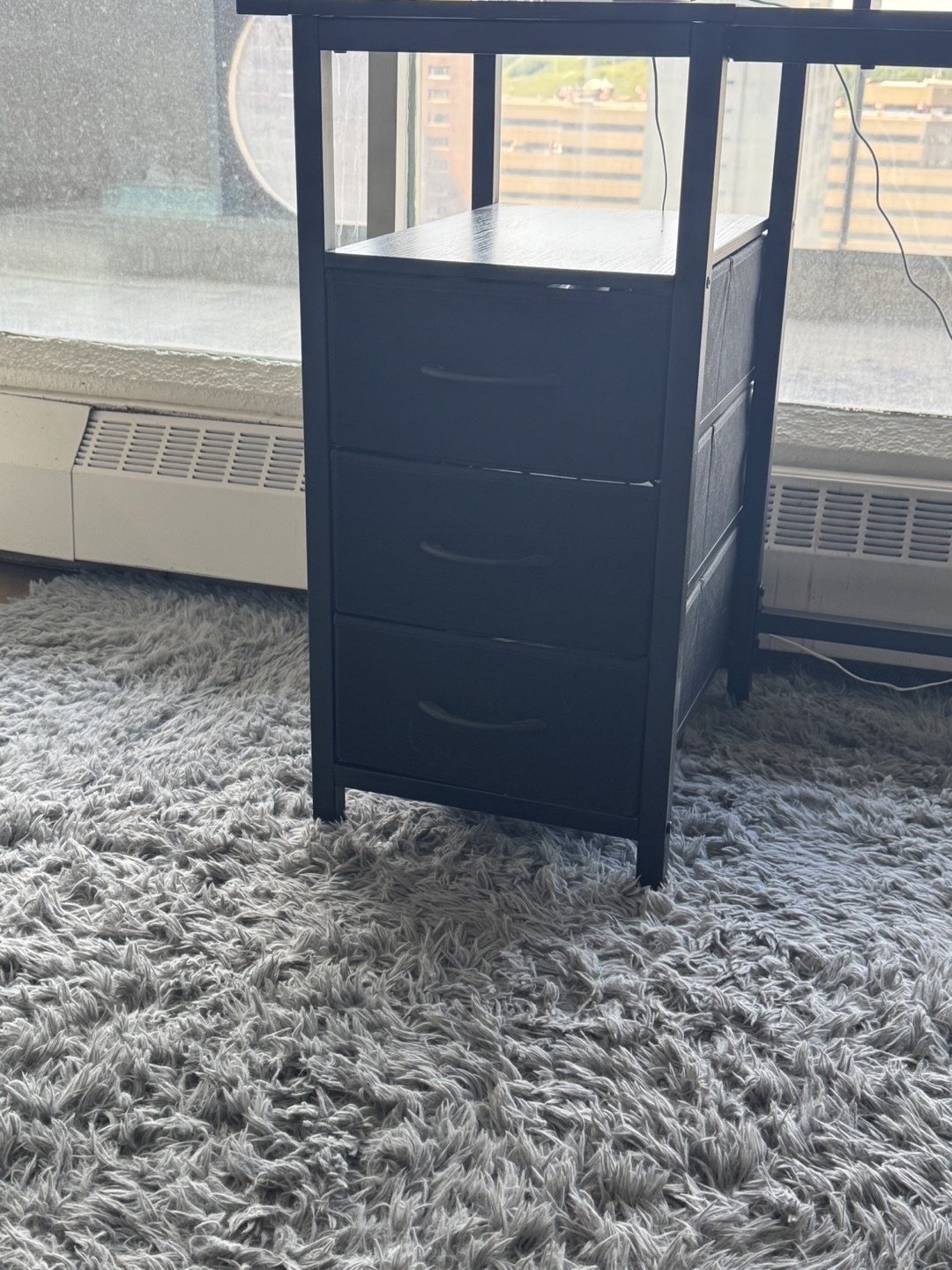 Black L-shaped Corner Desk with Storage - photo 3