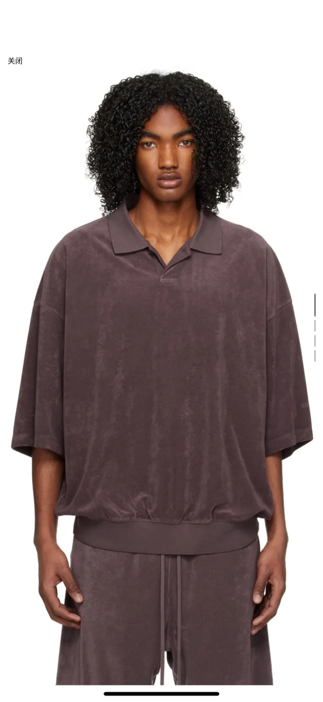 ESSENTIALS PurpleVelour Polo Shirt thumbnail