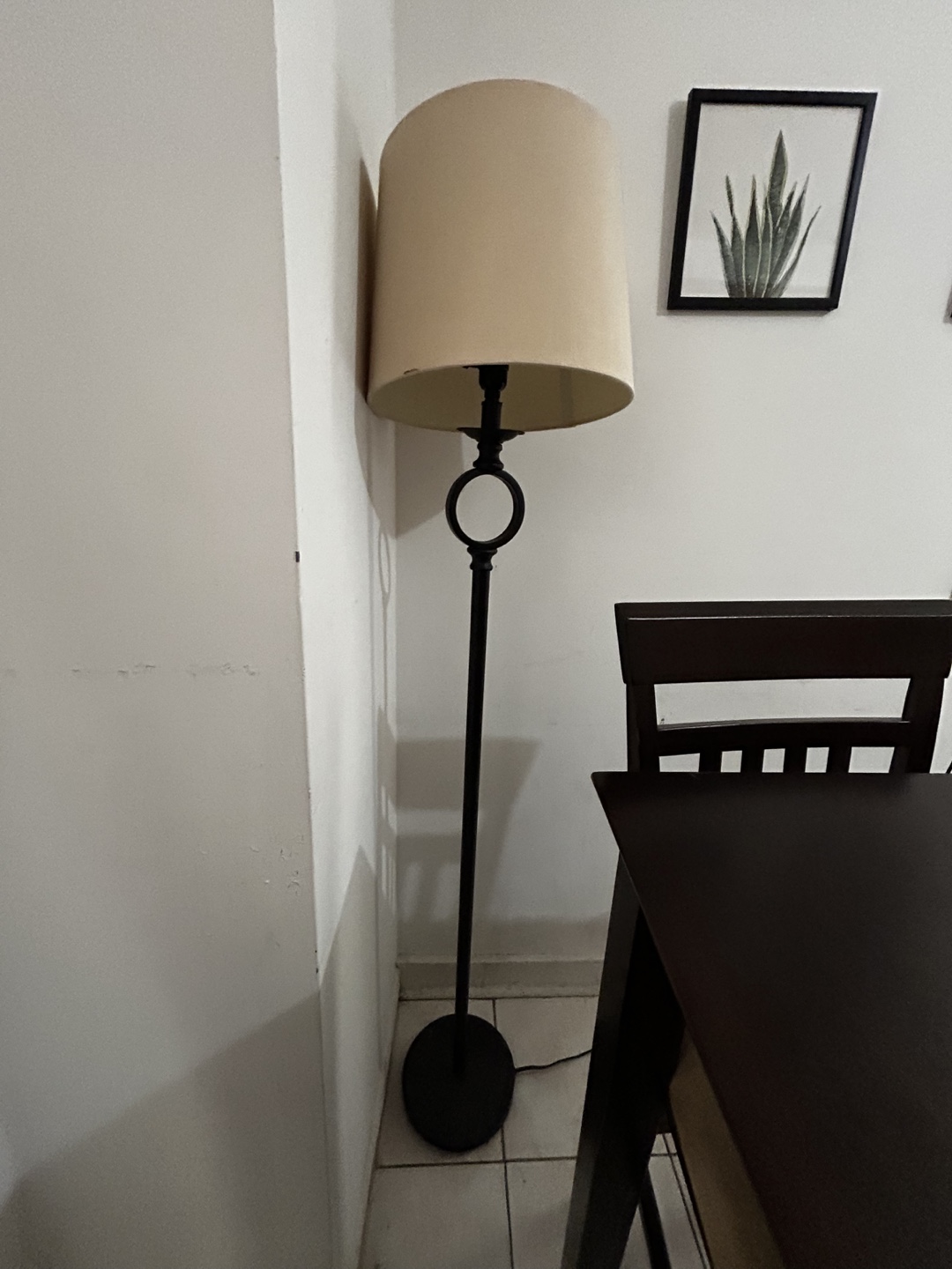 Floor Lamp - Beige Shade, Black Stand - photo 3