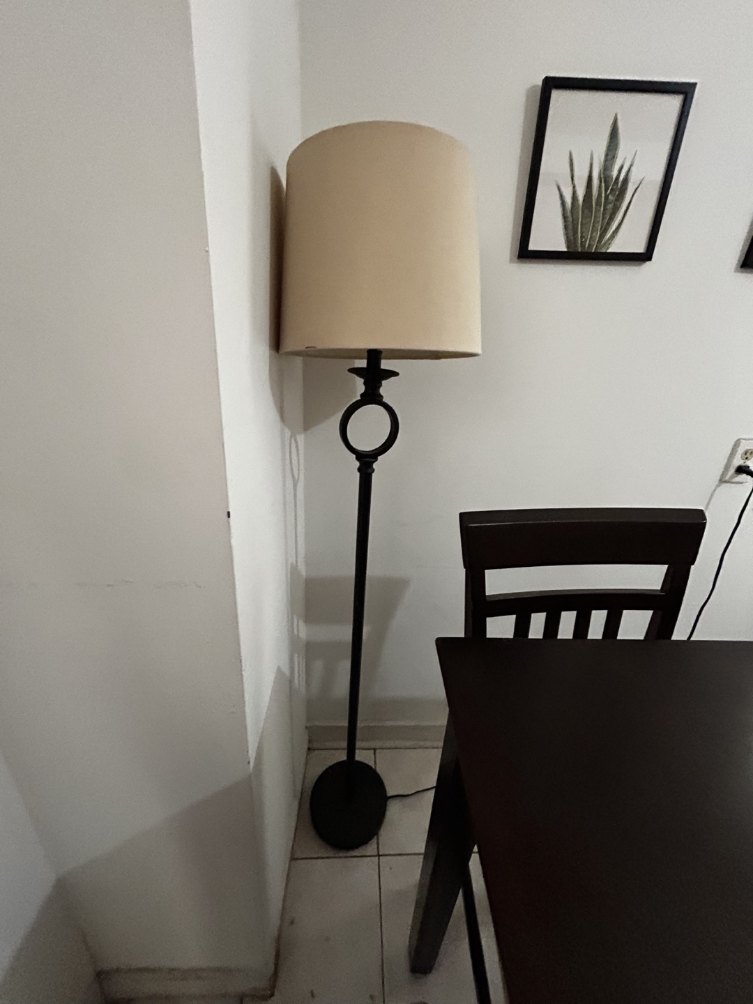 Floor Lamp - Beige Shade, Black Stand - photo 2