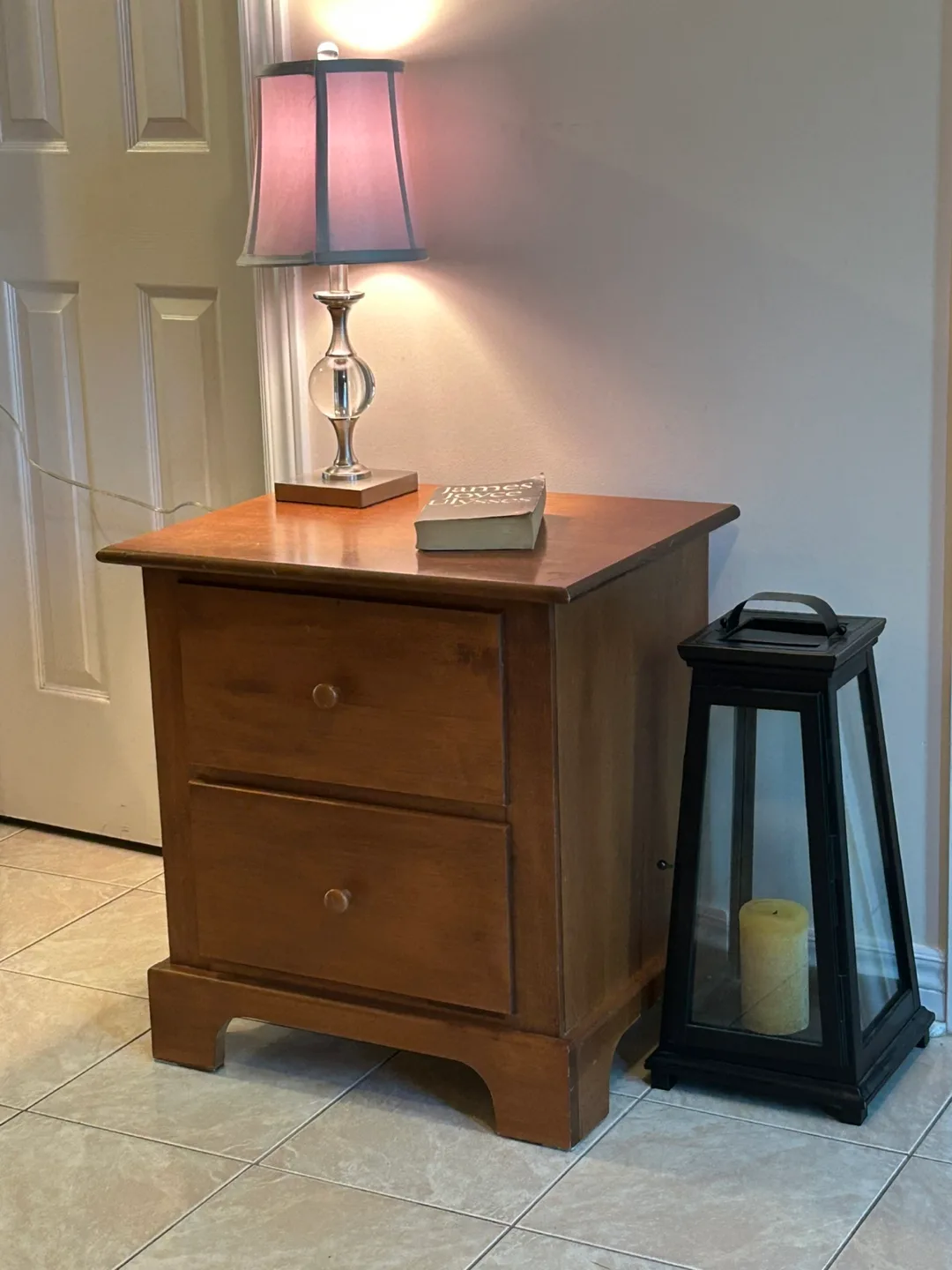 Wooden 2-Drawer Nightstand  (solid) thumbnail