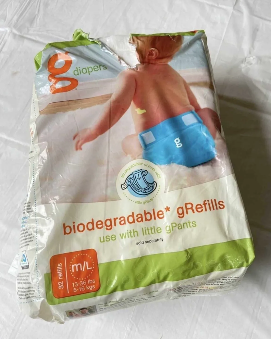 g Diapers Biodegradable gRefills M/L thumbnail